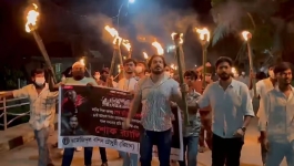 ফরিদপুরে নিষিদ্ধ ছাত্রলীগের মশালমিছিল, নেতৃত্বে জেলা সভাপতি