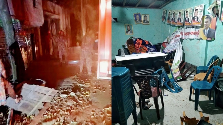   কুষ্টিয়ায় কৃষক দলের কার্যালয়ে হামলার অভিযোগ, পরে যুবলীগ নেতার বাড়িতে আগুন